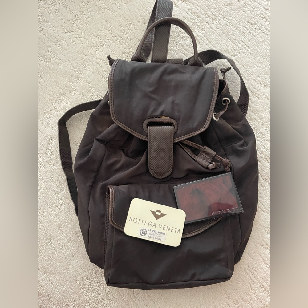 VINTAGE BOTTEGA VENETA NYLON & LEATHER BACKPACK